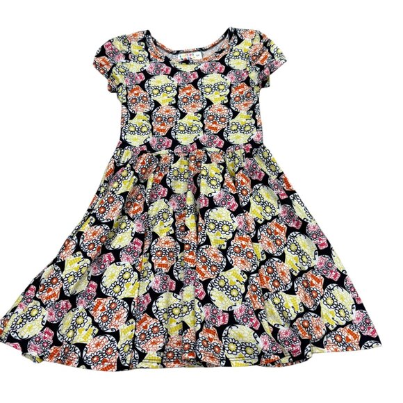 DotDotSmile Girls Size 3/4 Day Of The Dead Floral Dress Halloween Skull Print - Picture 1 of 6